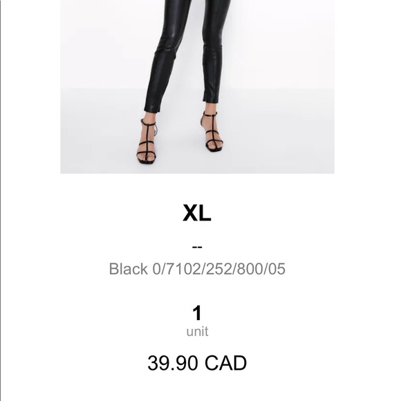 ZARA FAUX LEATHER PANTS - Picture 2 of 2